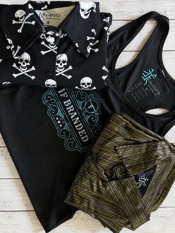 SIZE SMALL BUNDLE| Pirates Gold, Skulls and Crossbones and a IF Branded Buckle tank