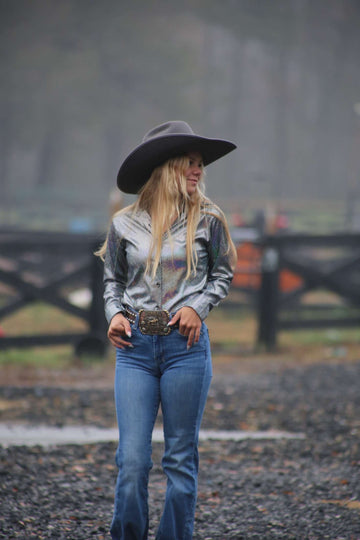 ✨Friday Night Lights | Foil Shimmer Western Show Shirt