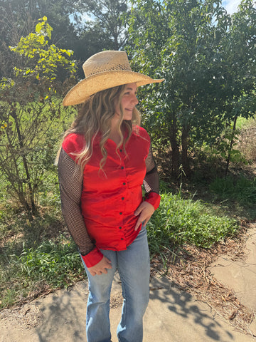 Captain's Kiss 💋🏴‍☠️ | Rhinestone Sleeve Western Show Shirt
