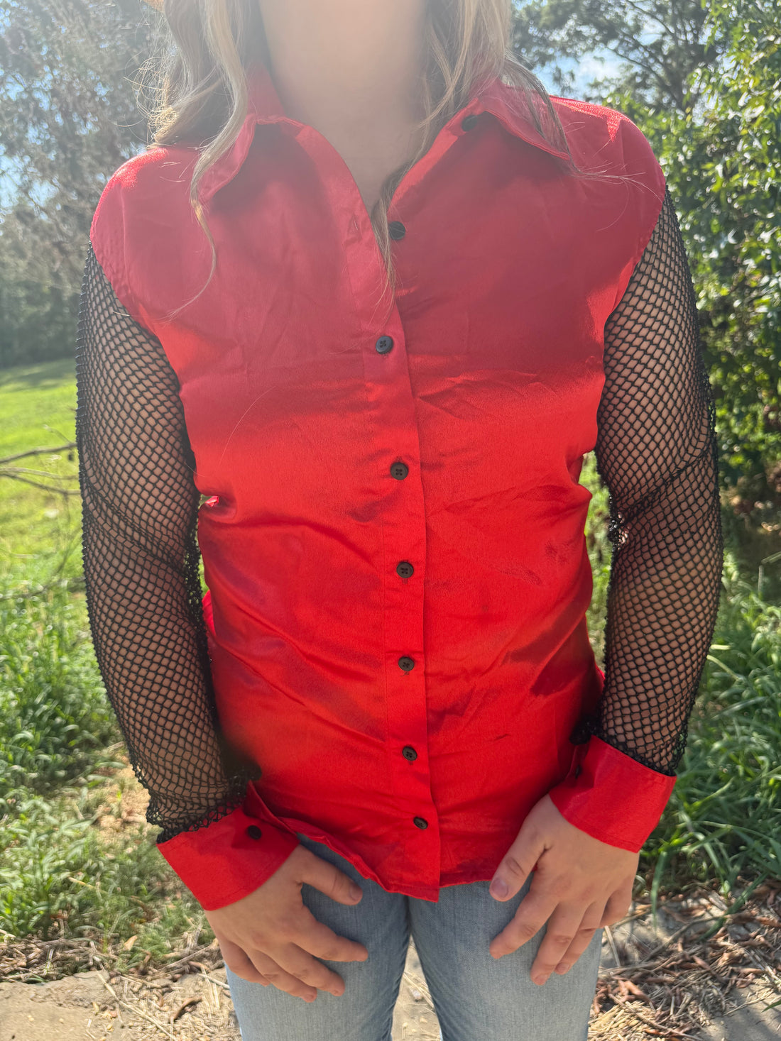 Captain's Kiss 💋🏴‍☠️ | Rhinestone Sleeve Western Show Shirt