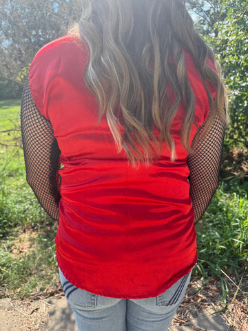 Captain's Kiss 💋🏴‍☠️ | Rhinestone Sleeve Western Show Shirt