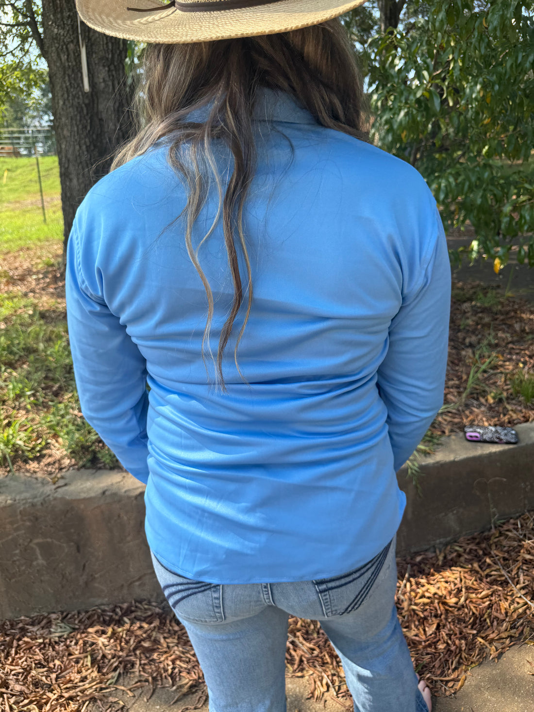 Sky Blue Punchy Pullover | Rodeo Performance Shirt