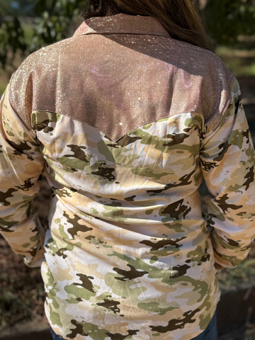 🎯On the Hunt | Camo Print Western Show Shirt