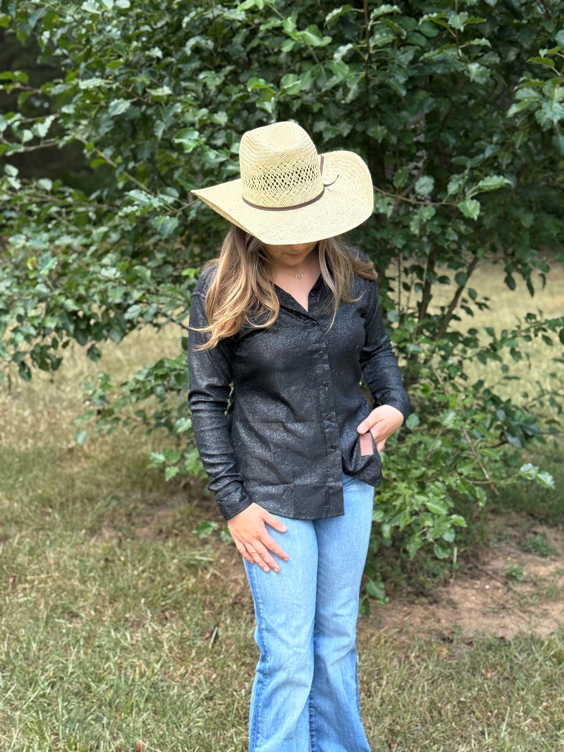 Show Stopp | Black | Glitter Western Show Shirt