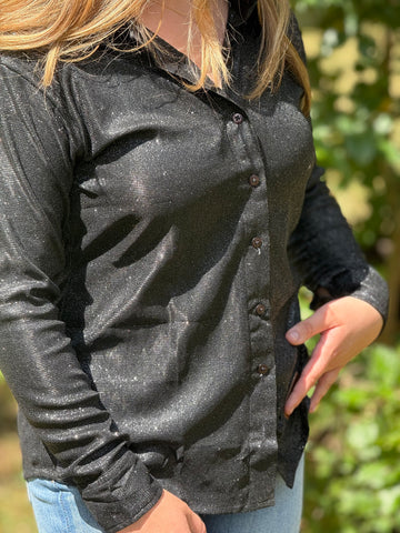 Show Stop- Black- Glitter Western Show Shirt